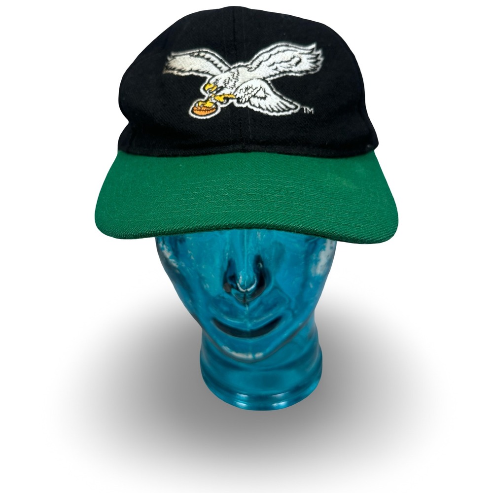 Vintage Starter Philadelphia Eagles Snapback Hat Black Green Wool 90s READ